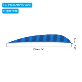 PATIKIL Shield Cut Vanes, 10 Pack 4 Inch Arrow Fletch Turkey Feather Fletch Right Wing Fletching for DIY Target Shooting, Light Blue