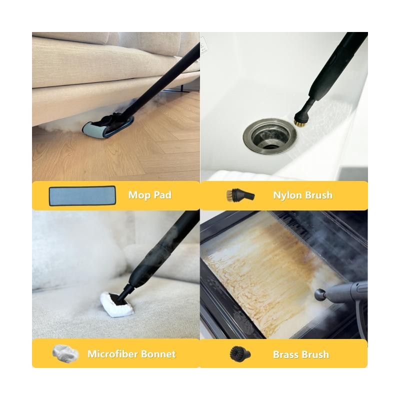 Steambot 6 accessories for steam cleaner, mop pad, brass brush,nylon