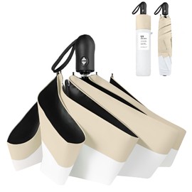 CICIBELLA One-Touch Parasol, 100% Shade, UV Protection, Over 99.9% of UV Protection, One-touch Auto Open and Close, Bi-Color Design, For Both Rain and Shine, Folding Umbrella, Lightweight, Storage