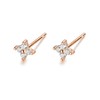 Silver 925 Earrings, Gold, 18K Coating, Flower, 0.2 inches (4