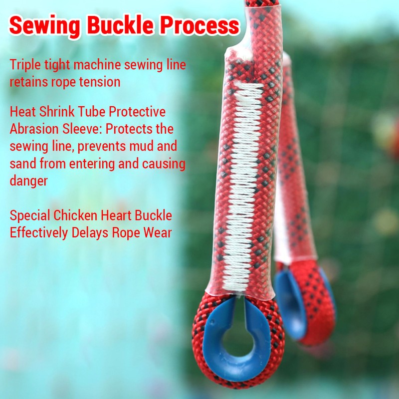 10mm Climbing Rope for Adults with Double Hook Durable for