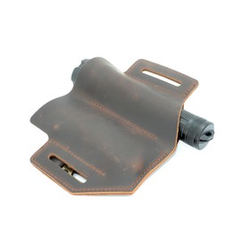 JJNUSA Genuine Leather Multitool Sheath Organizer,Leather EDC Belt Pouch for Men, Belt Holder with Multitool Pouch, Flashlight Holder, Pen Holder and Key Chain Clip, Knives Sheath Holster Darkbrown