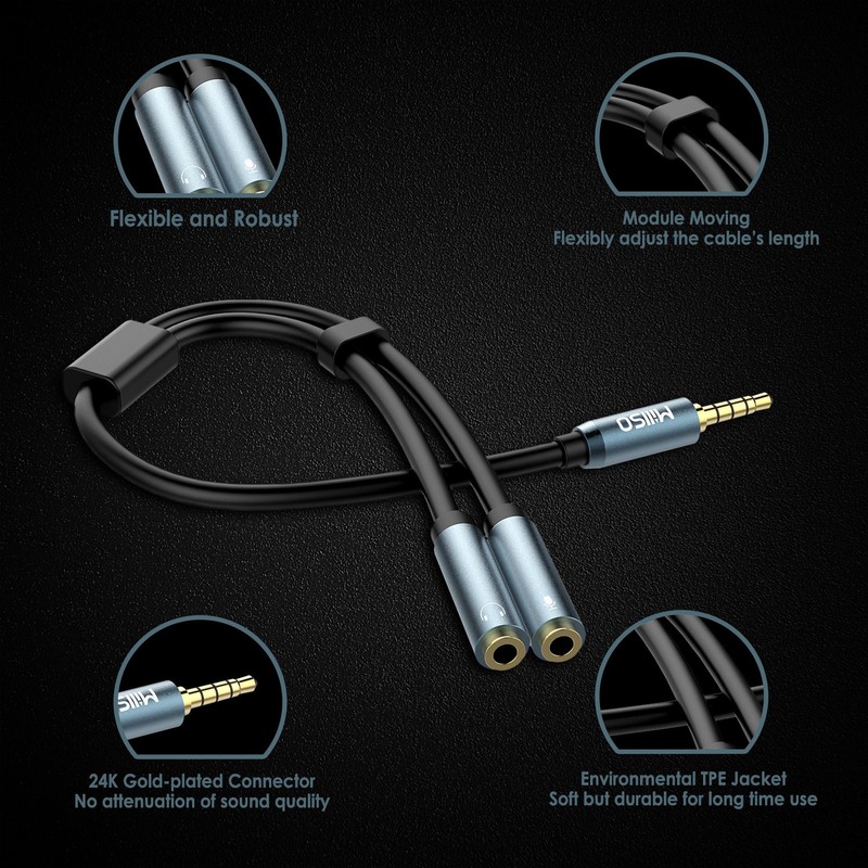 MillSO 3.5 mm Headset Microphone Adaptor. 30 cm