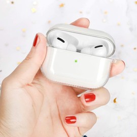 VISOOM Kompatibel mit Airpods Pro 2/Pro Case Cover mit Reinigungsset, Transparente TPU Schutzhülle für Airpod Pro 2nd/1st Generation(2022/2019) mit Karabiner[Front LED sichtbar],Clear