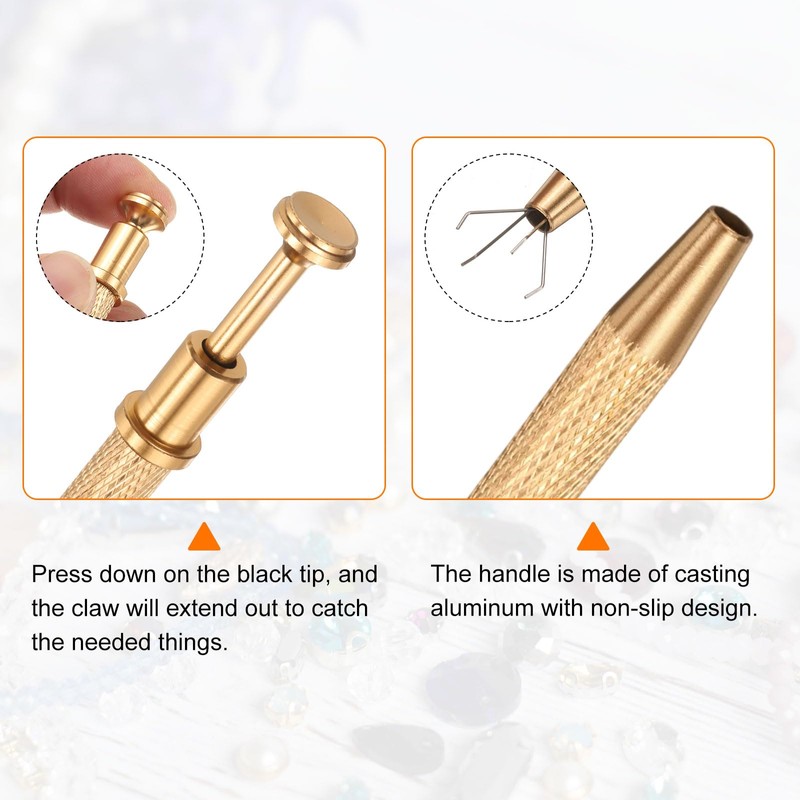 sourcing map 3pcs Diamond Tweezer Holder Pick Up Tool Set