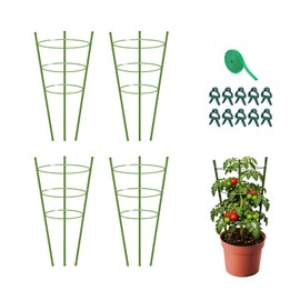 4 Pack Garden Tomato Cage for Pots, 18" Metal Tomatoes Cages Plant Support with Stable Support Rings (18")