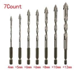 7 Count Masonry Drill Bit Set,Industrial Strength Carbide Drill Bit Tip,Sawtooth Eccentric Drill Bit Set,Suitable for all Tiles,Ceramics,Glass,Marble,Concrete,Stainless Steel.