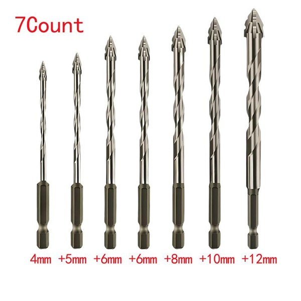 7 Count Masonry Drill Bit Set,Industrial Strength Carbide Drill Bit