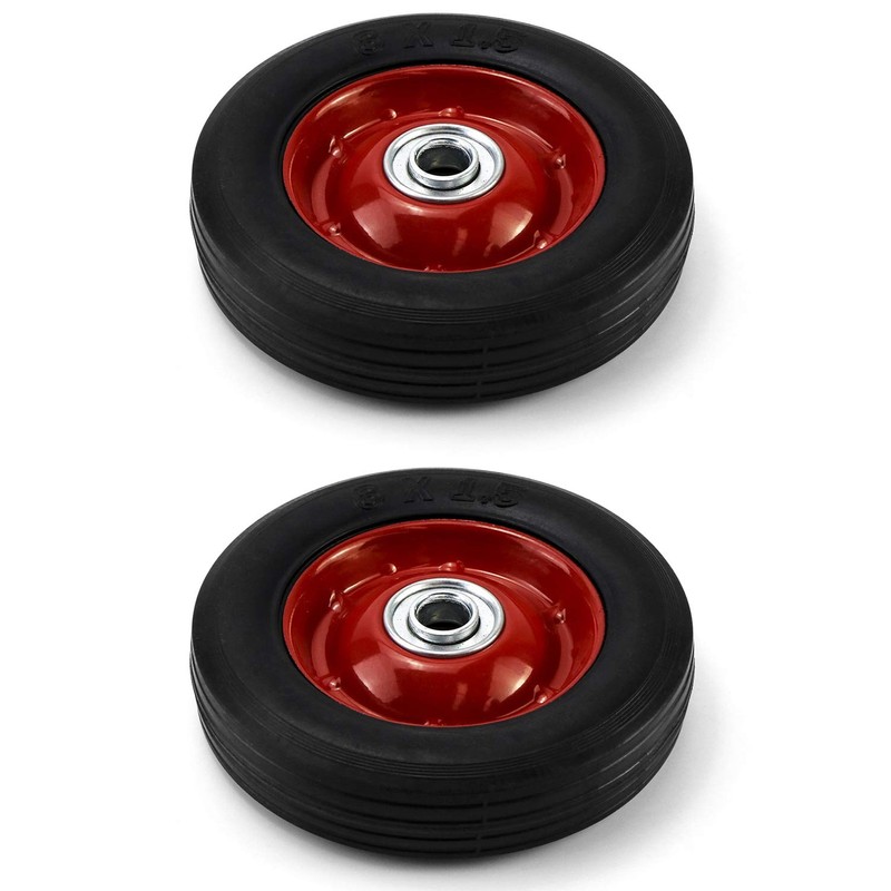 QWORK 2 Pack 6" x 1.5",5/8" Axle, Premium Rubber Wheel