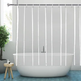 YISURE Clear Short Shower Curtain Liner, PEVA Shorter Length Shower Curtain with Magnetic Bottom Mold Resistant, Metal Hooks, Width 70 x Height 65INCH