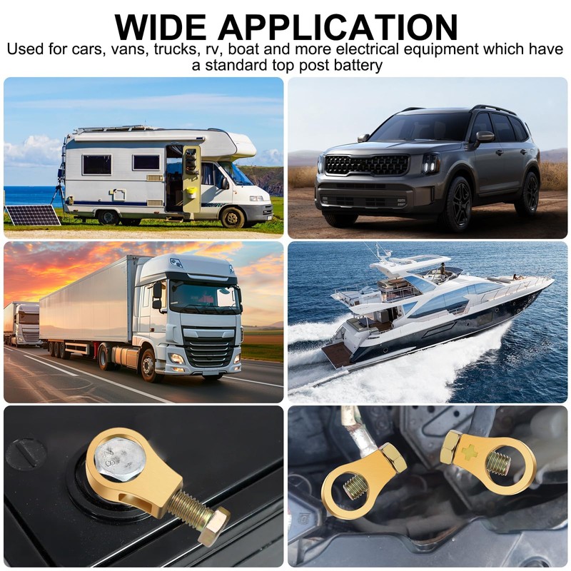 Linkstyle 4 PCS Pure Copper Battery Terminal Connection Clips, Positive