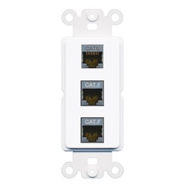 RiteAV 1 Port CAT6-SHIELDED 2 CAT7 Coupler Jack Insert Rocker Module Female-Female for Decorative Wall Cover Face Plate [White]