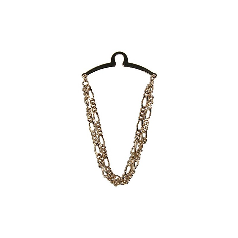 Competition Inc. Men's Double Figaro Style Link Tie Chain, Gold