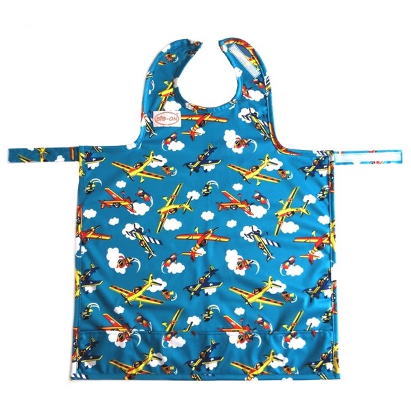 BIB-ON, A New, Full-Coverage Bib and Apron Combination for Infant, Baby, Toddler Ages 0-4. (Planes)