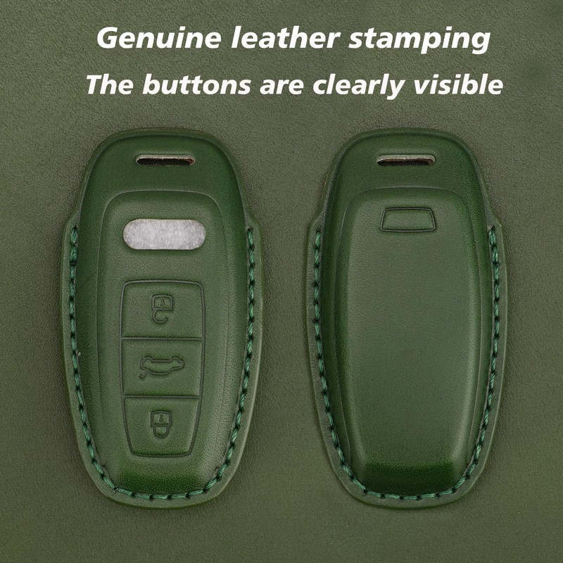 CISUI Genuine Leather Key Fob Cover with Keychain, Compatible with