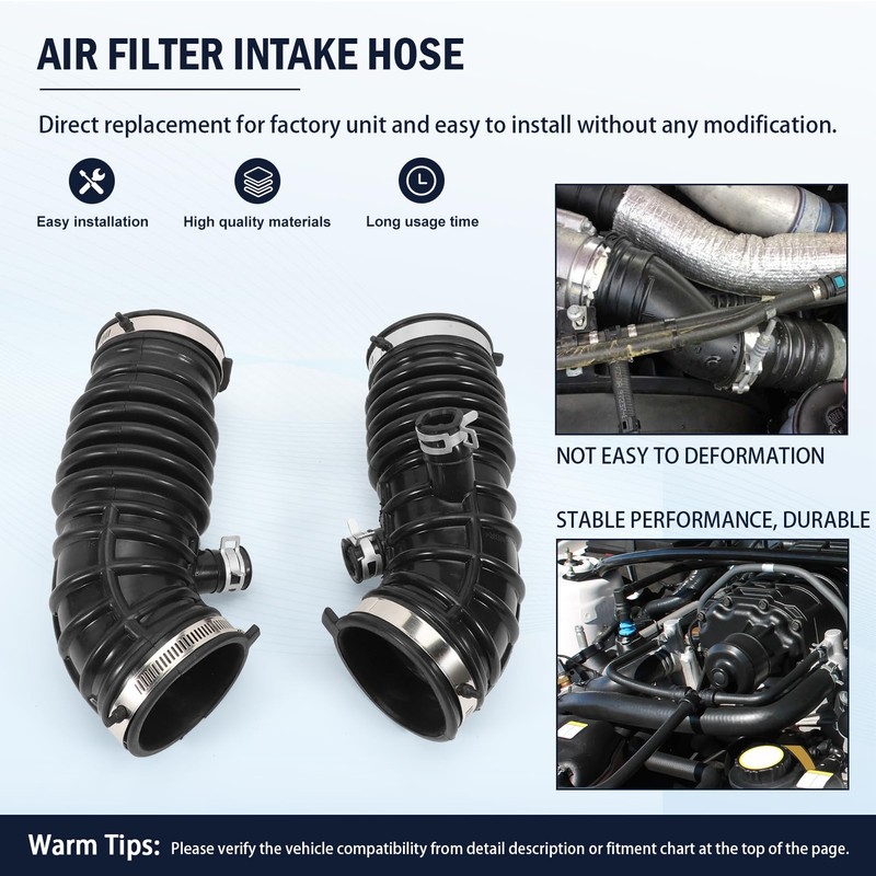 Werruibon 2PCS Air Intake Pipe Hose For 370Z 2009-2020 G37