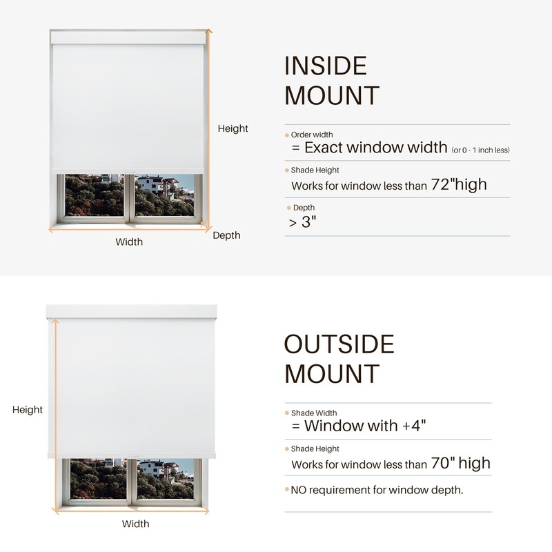Cordless Blackout Roller Shades, Free-Stop Window Shades Pull Down, Room