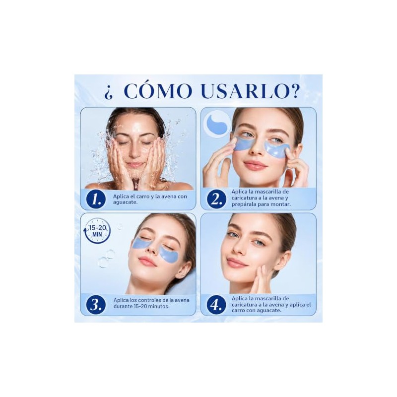 120 Pares Parche Coreano de Hidrogel, con Péptidos y Colágeno