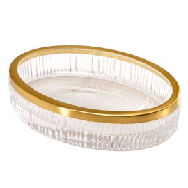 Nicole Miller - Soap Dish, Glass Countertop Accessories, Dorm Room Essentials (Louise Collection, Clear)
