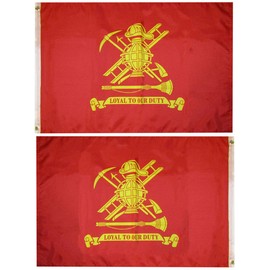 Trade Winds Fire Fighter Loyal to Our Duty Double Sided 100D Woven Poly Nylon Flag 2x3 2'x3' Banner Grommets Heavy Duty (RUF)