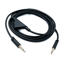 System-S Audio Jack Cable 2m 3.5mm TRRS Male to TRS Male Volume Control AUX Adapter Black