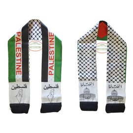 Palestine Flag Scarf Silk Neck Scarf Palestinian Scarfs Arab Gifts Palestine Bandana 6 X 53 Inch Ramadan Gifts