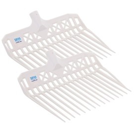 SUEVIA - Pro Manure Fork Head Without Handle - Ultra Strong and Stable - Teeth Length: 7 3/4'' - Premium Pitchfork Replacement Head - White (2 Units)