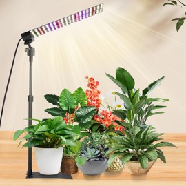 JCBritw 100W LED Grow Light Standing for Indoor Plants, Adjustable Plant Grow Lamp on Stand Full Spectrum, 90 Degree Lens Desk Plant Light for Seed Starting, Seedlings, Veg, Fruits and Flower