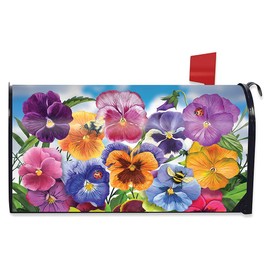 Briarwood Lane Mailbox Cover - Standard Size - Pansies Spring for Spring Mailbox Cover