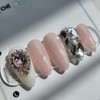 Pink Flower PartyHandmade Nail Tips - Petit Square / 핑크