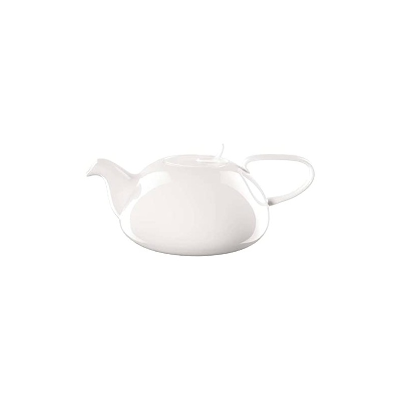 ASA 2015013 Measuring Table Ceramic Teapot with Strainer, White Gloss,