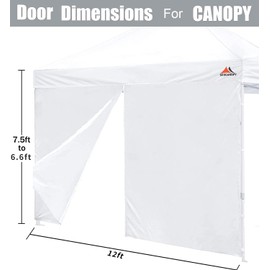Door for 12x12 Canopy Frame One Central Zipper Design for Easy Entry and Exit,1 Pack Canopy Door Only,White