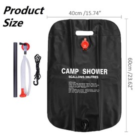 Kiuiom Outdoor Portable Solar Shower, Solar Shower Bag, Heating Mobile Camping Shower Bag, Solar Shower Camping Shower Travel Shower Compact Solar Portable Shower Bag Camping Water Bag