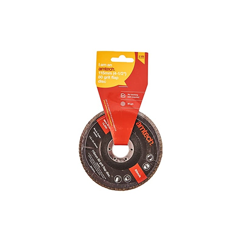Amtech V0400 115mm 80 grit flap disc