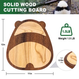 Luban Wood Cutting Board with Cute Panda Design, Solid Wooden Cutting Boards For Kitchen made of sustainable wood, Creative Gifts For Family & Friends, Ideal Wood Cutting Board for Birthday Gift