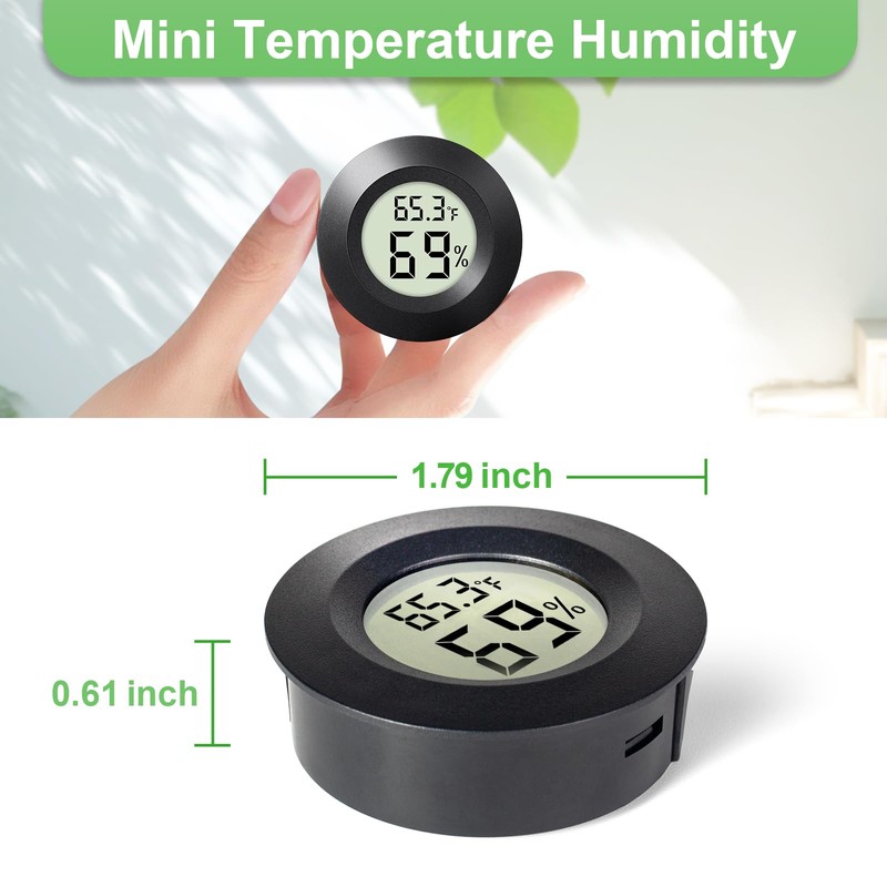 WWHAKO 4-Pack Mini Hygrometer Thermometer Indoor Outdoor Round Humidity Meter,