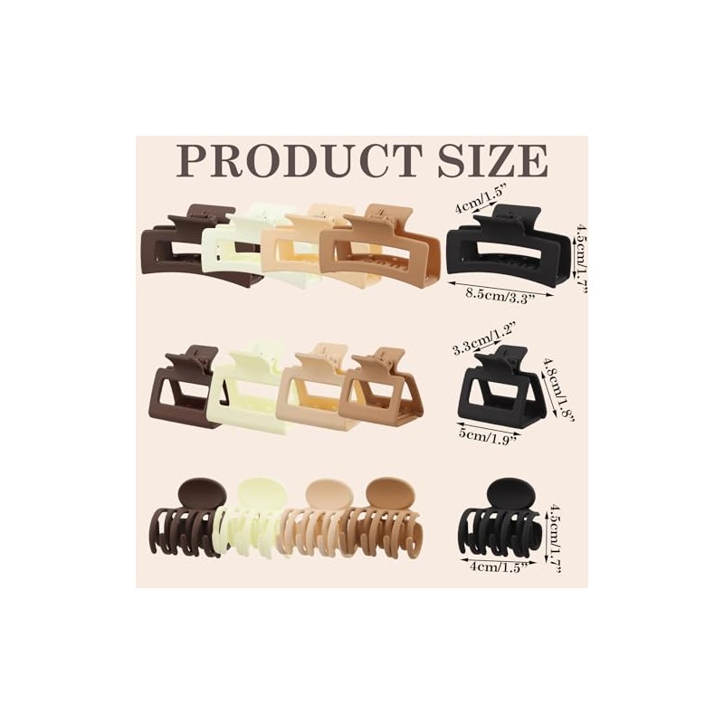 Hair Clip 8.5cm 15 Piezas Pinzas Cabello Mujer