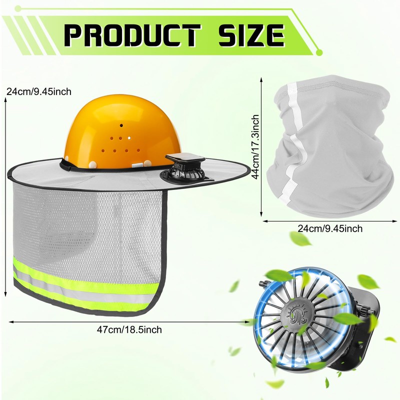 1 Set Sun Hard Hat Shade Full Brim Hard Hat