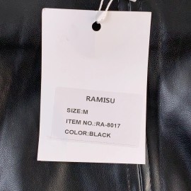 RAMISU Women's Medium Black Faux Leather High Waist Front Split Pencil Skirt NWT