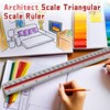 Biaungdo Architectural Scale Ruler, 12 Inch Solid Aluminum Triangular Drafting