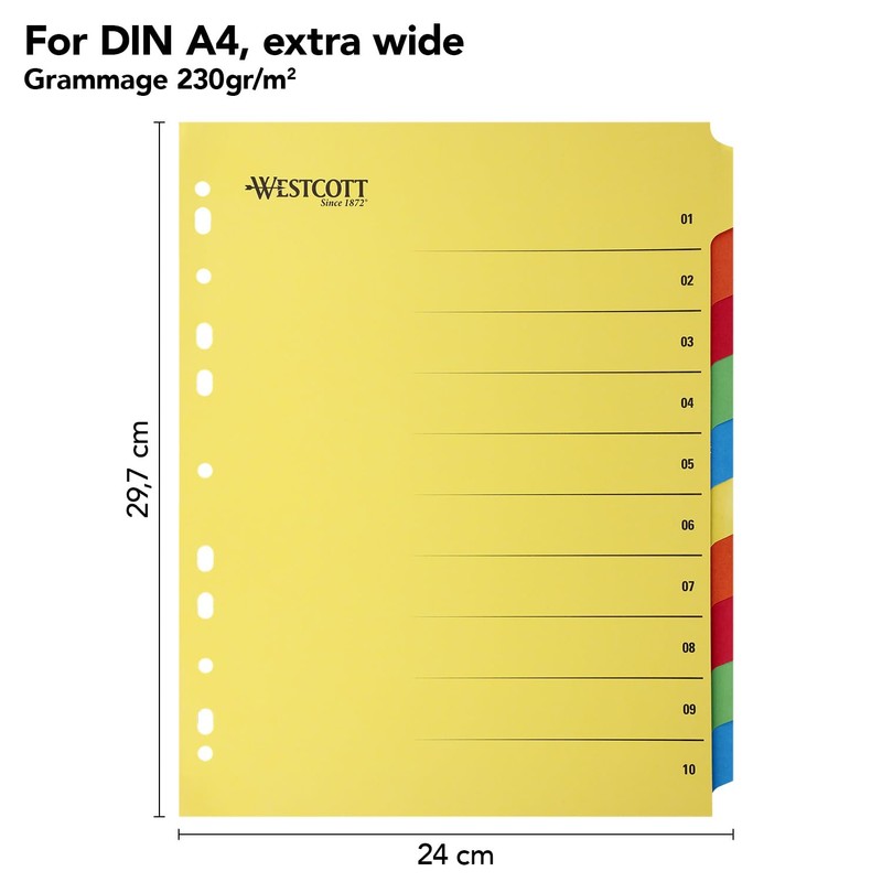 Westcott Folder Register for A4 Plastic Wallets | Extra-Wide Binder