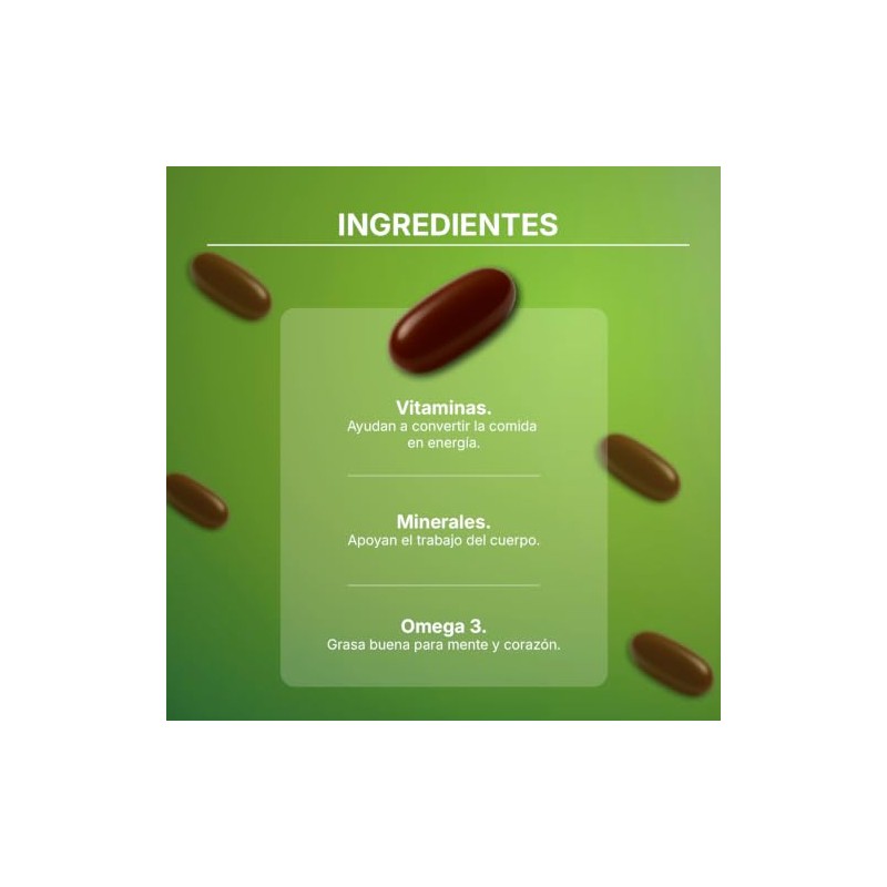 Multivitamínico con Omega 3, Quercetina y Adenosina | Vitaminas A,
