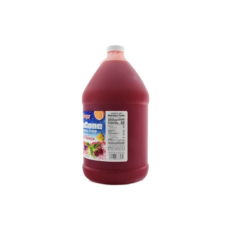 Snappy Fruit Punch Sno Cone Syrup, 4-1 Gallon (128 ounces)