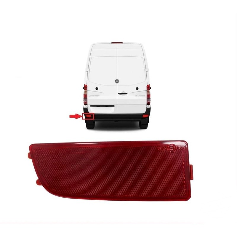 GuusCar Compatible for Sprinter 2006-2018 Bumper Red Reflector Left Rear