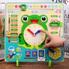 Wooden Frog Design Clock Toy, 1 Set Cute Clock Design