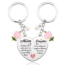 LKBVUG Mother's Day Gifts for mom Daughter Womens Birthday Gifts for Mom Daughter A Pair of Keychains Mothers Day Birthday Appreciation Thank You I Love You Gift for Her Mum Presents