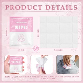 Timgle 200 Count Deodorant Wipes Bulk Individually Wrapped Travel Size Wipes for Men Women Body Underarm Deodorant Remove Sweat Sports Travel Clean Skin Daily Use Female Male(Pink)