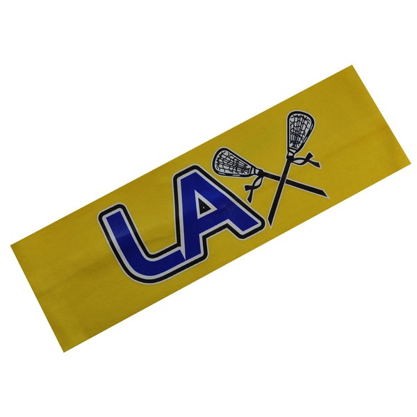 Funny Girl Designs LAX Headband Cotton Stretch Lacrosse Headband (Royal & Yellow)