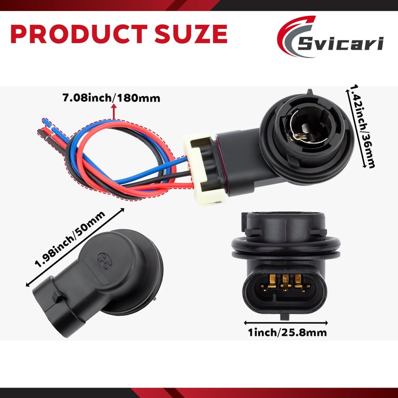 Svicari Taillight Tail Light Bulb Socket with Wire Harness for