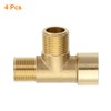 sourcing map Brass Tee Pipe Fitting, 3/8"(Male x Male x